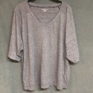 Eileen Fisher XL top navy stripes short sleeves